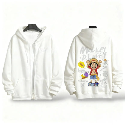 One Piece Luffy Anime Hooded Jacket Graphic Streetwear