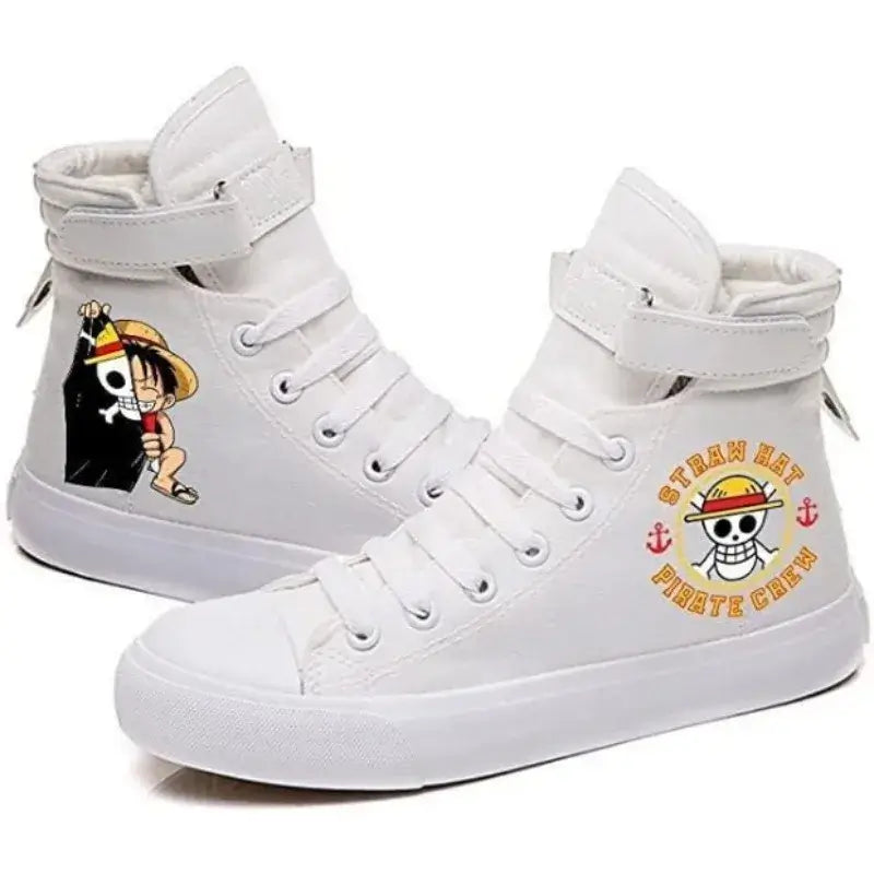 One Piece Luffy High Top Shoes: Autumn Winter Anime Sneakers