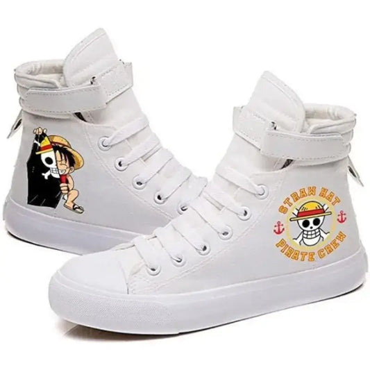 One Piece Luffy High Top Shoes: Autumn Winter Anime Sneakers