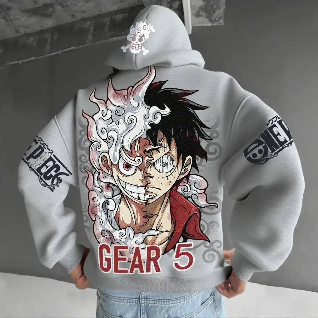 One Piece Luffy Gear 5 Nika Anime Hoodie Streetwear
