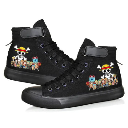 One Piece Luffy High Top Shoes: Autumn Winter Anime Sneakers