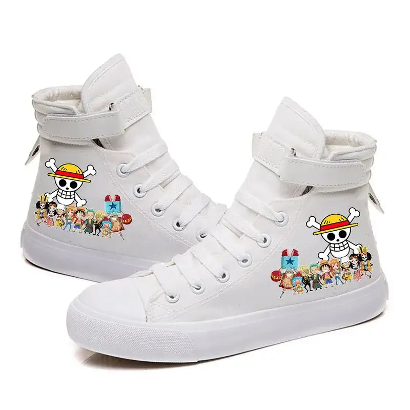 One Piece Luffy High Top Shoes: Autumn Winter Anime Sneakers