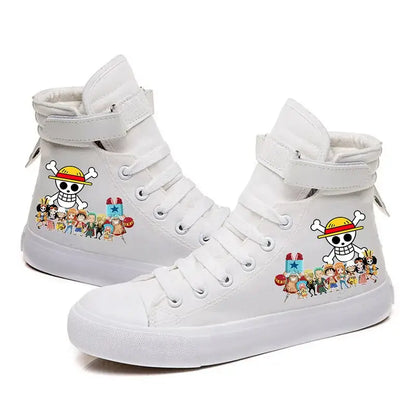 One Piece Luffy High Top Shoes: Autumn Winter Anime Sneakers