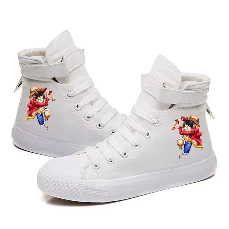 One Piece Luffy High Top Shoes: Autumn Winter Anime Sneakers
