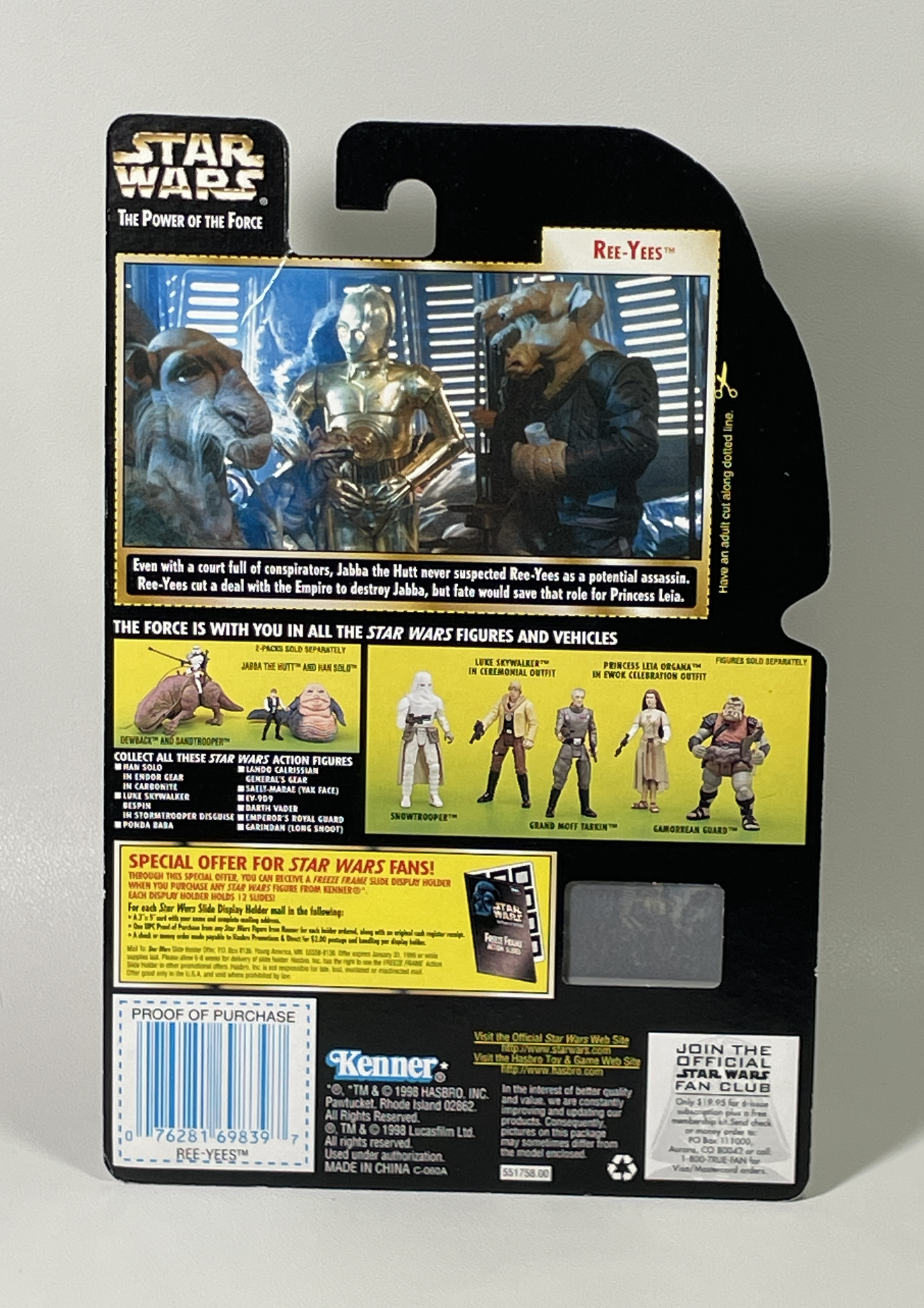 Star Wars the Power of the Force Ree-Yees with Blaster Pistols and Freeze Frame Action Slide