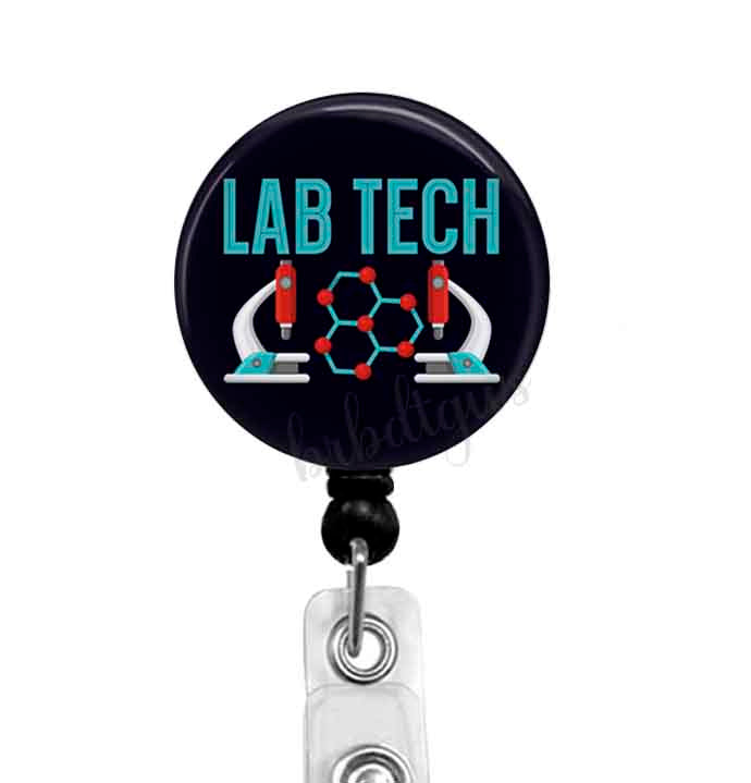 Lab Tech Badge Reel – Retractable ID Holder for Laboratory Technicians