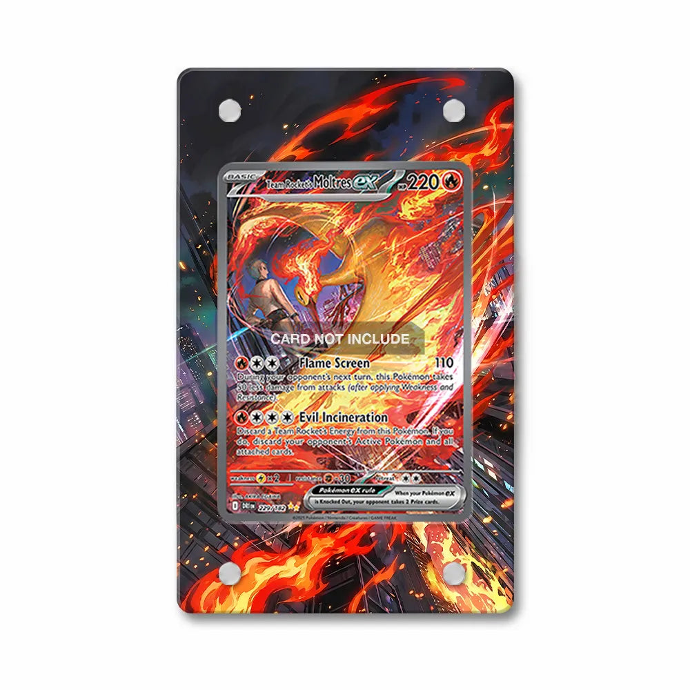 Team Rocket's Moltres ex 229-182 SIR SAR Destined Rivals Extended Art Display Cases