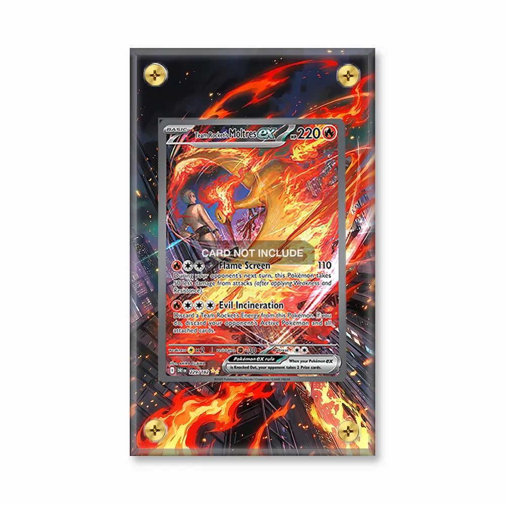 Team Rocket's Moltres ex 229-182 SIR SAR Destined Rivals Extended Art Display Cases