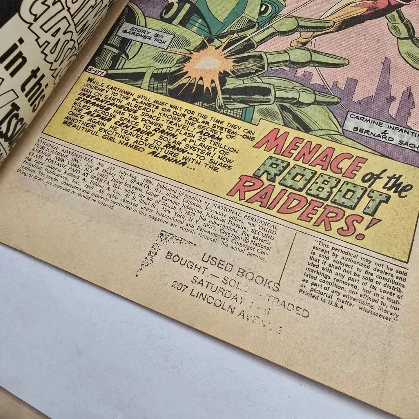 Strange Adventures #219 Adam Strange DC Comic 1969 Bronze Age Sci-Fi