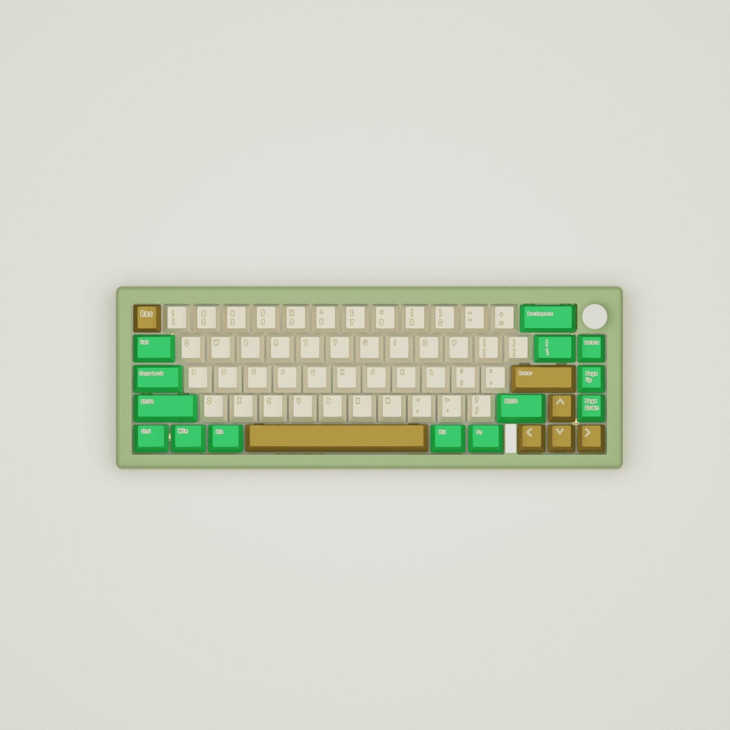 Creamy Green Design Keycaps and Mechanical Keyboard