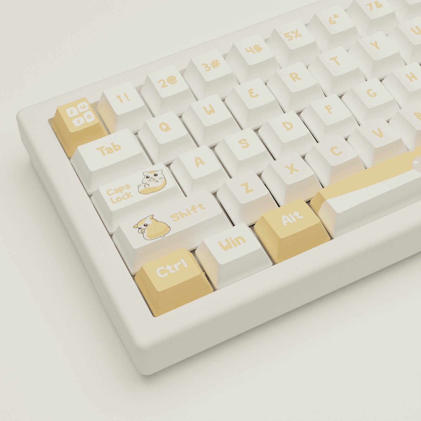 Cute Hamster Design Keycaps and Mechanical Keyboard