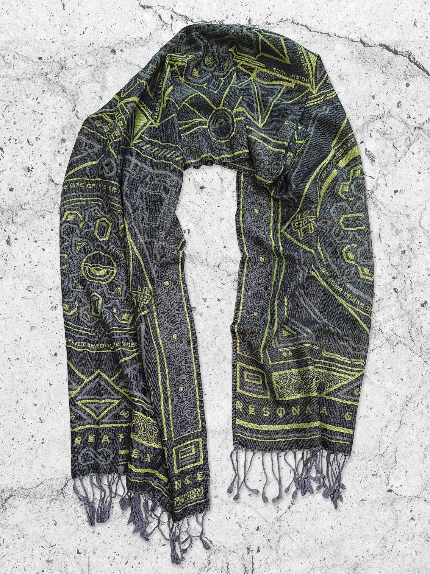 DHARMA V2 • Grey/Neon Yellow Festival Shawl