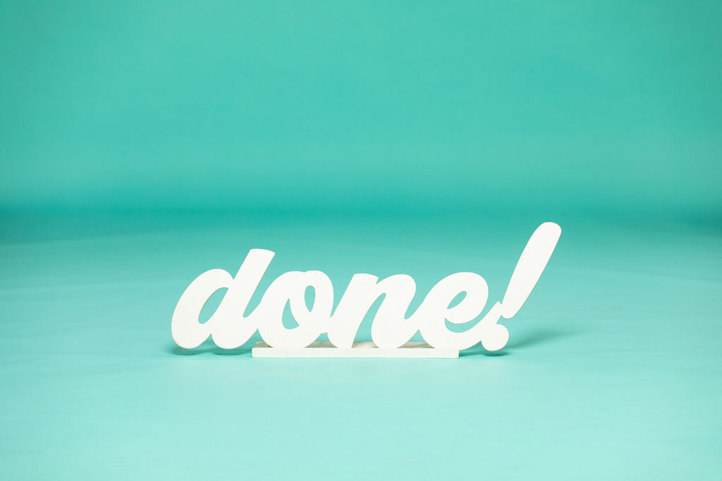 Giant 3-Foot Wood "Done!" Graduation Photo Prop | "Love this piece! So fun!"