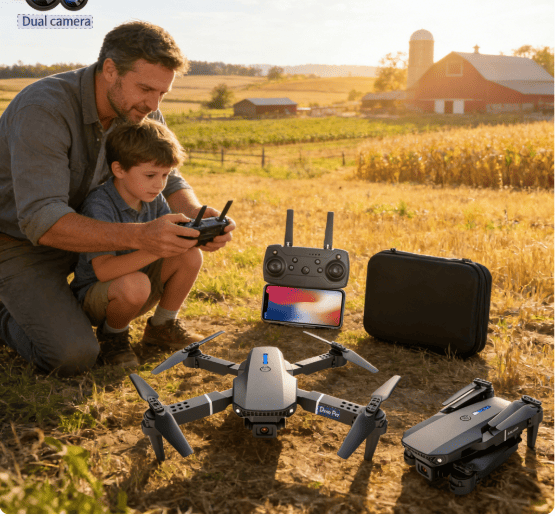 Drone Pro Foldable Dual-Camera Drone with Remote Controller & Carrying Case | HD FPV Quadcopter for Adults & Teens