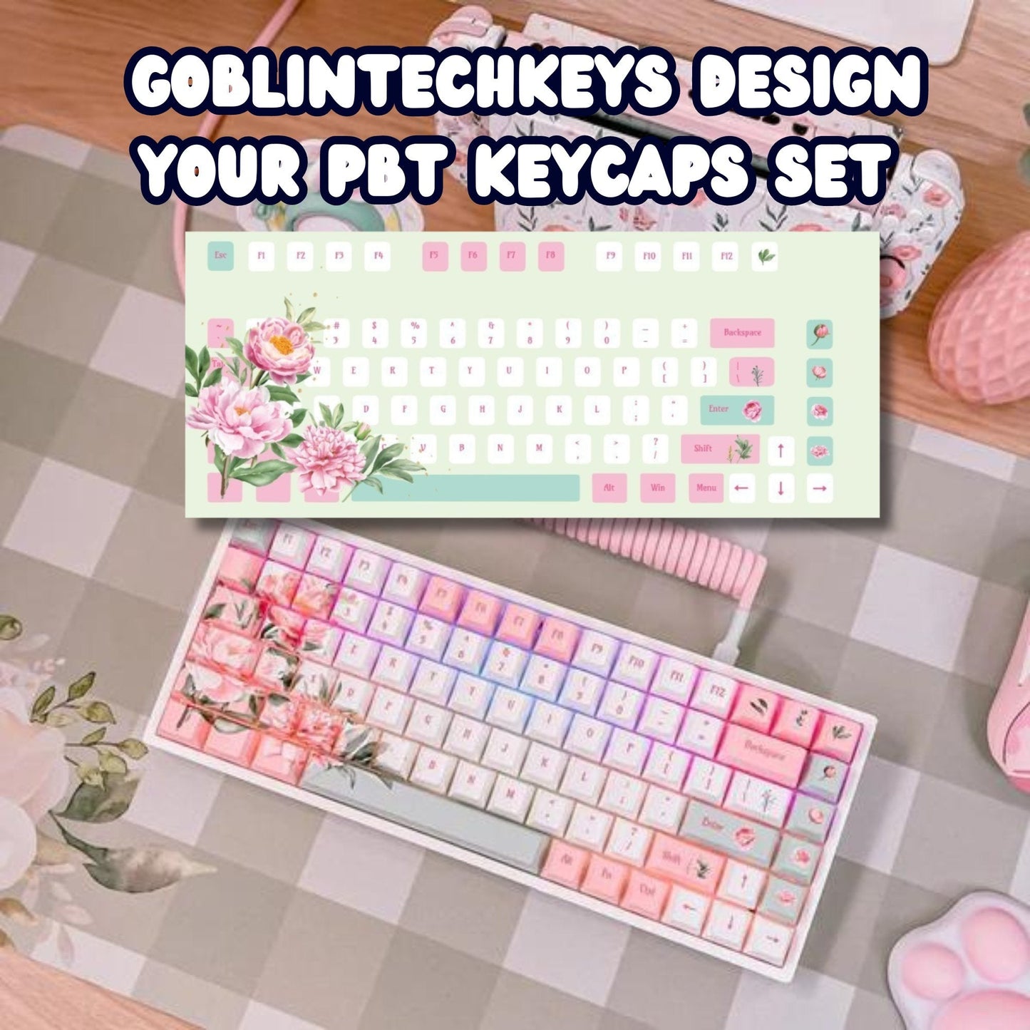 Goblintechkeys Design-For-You | PBT keycap set(Any keyboard size, any layout, any format)
