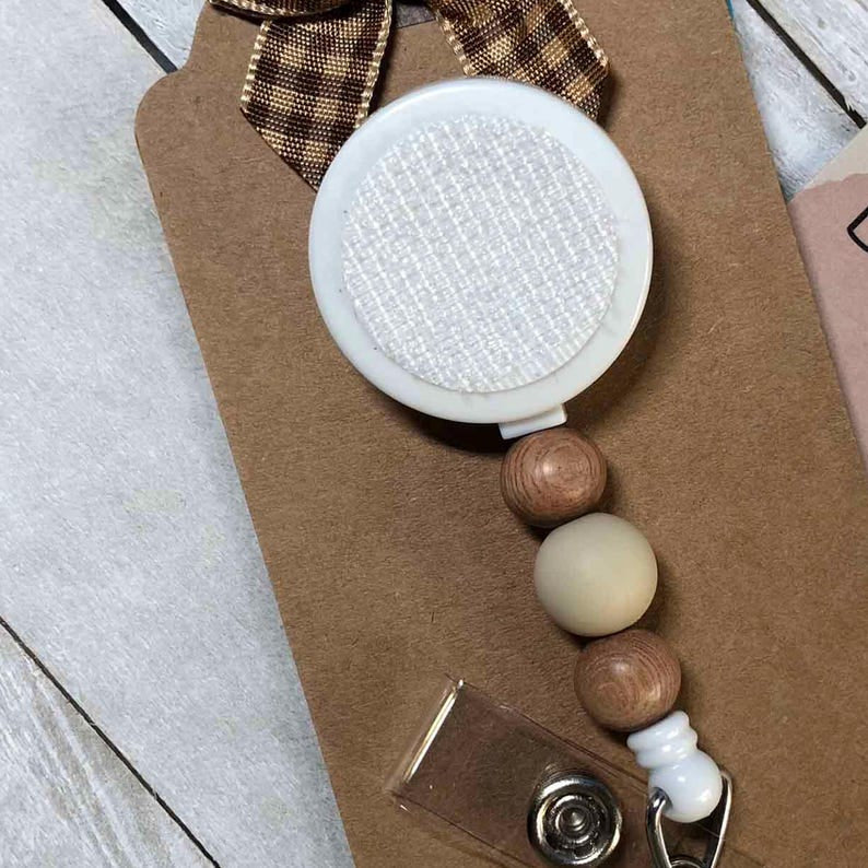 Interchangeable Badge Reel Wood and Silicone Beads