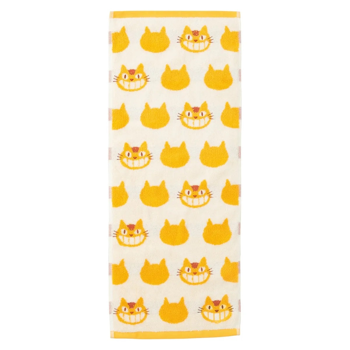 My Neighbor Totoro Catbus Face Towel - Yellow & White Japanese Anime Washcloth