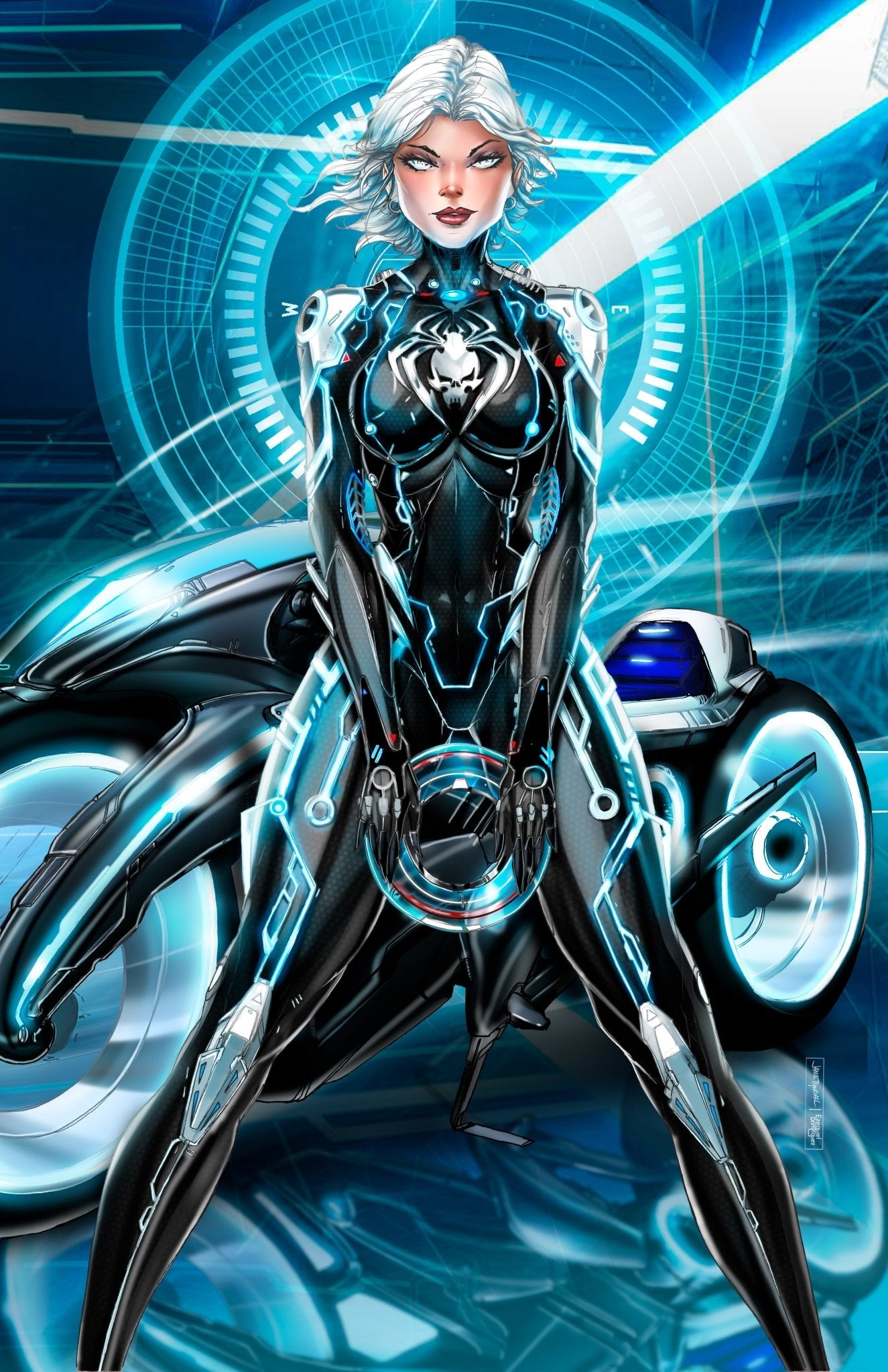 NYCC White Widow Tron Virgin Wraparound - House of velmora