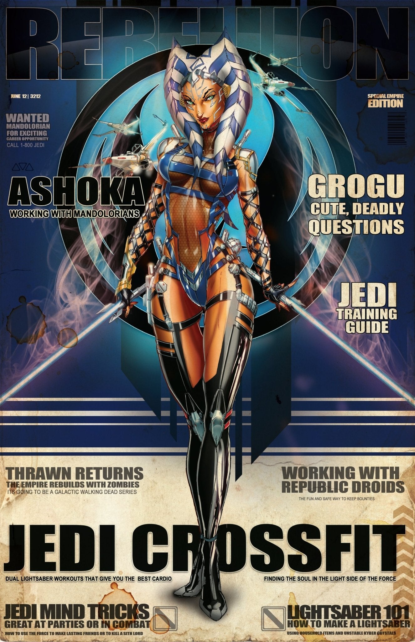 Retro Ahsoka Rebel Standing Print - House of velmora